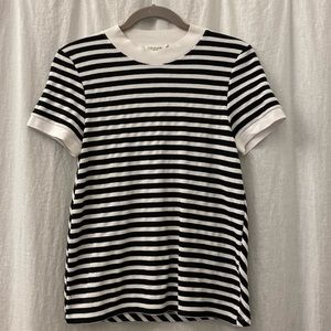 rag & bone Black and White Striped Short Sleeve Tee